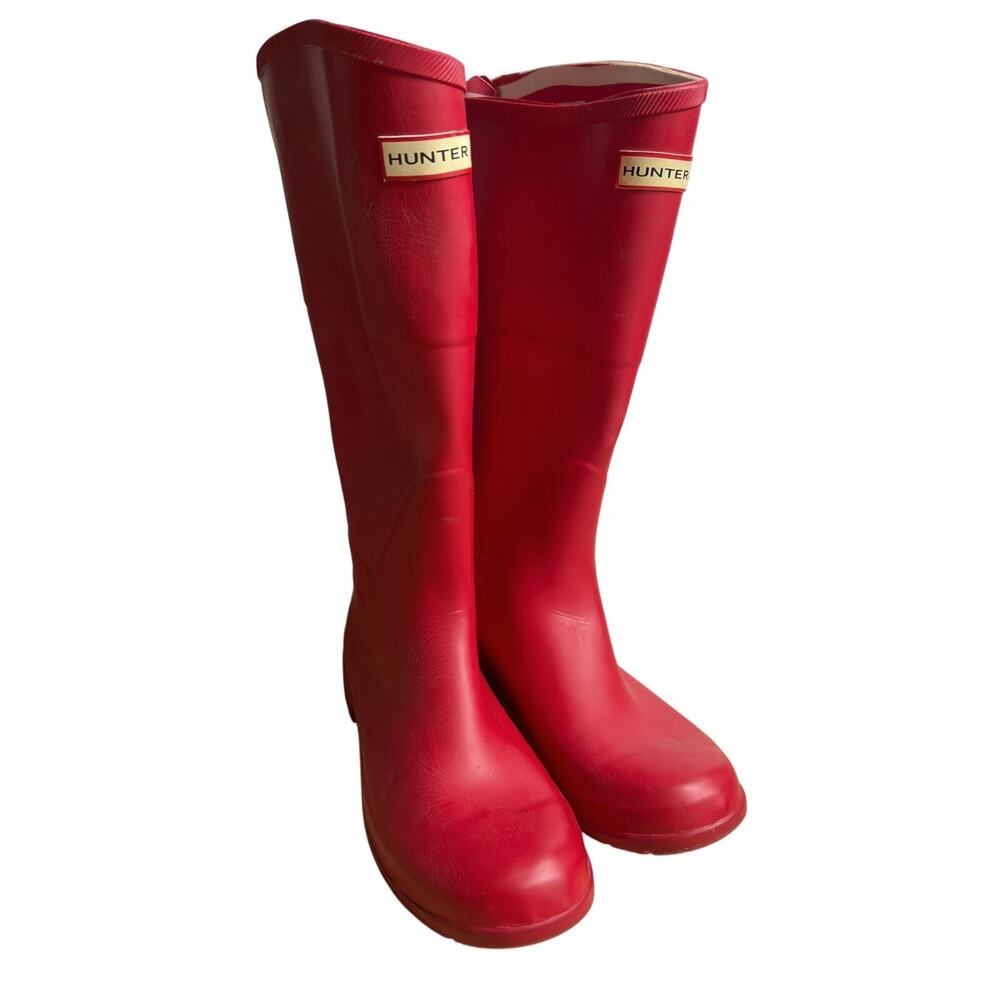 Hunter Tall Man Made Target Red Rain Boots Women Size 11